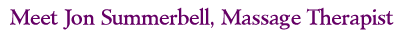 Massage Therapis Jon Summerbell